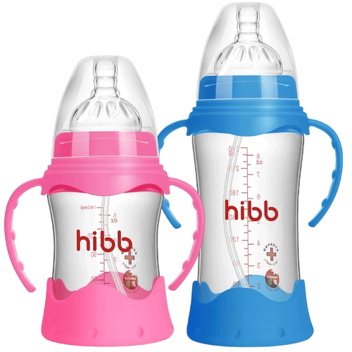 Стеклянная бутылочка для кормления для новорожденных, детский защитный чехол, широкое горлышко, защита при падении, 6 мес., 1 лет, 2 лет, 3 лет