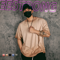 New summer fitness clothing short sleeve loose leisure sports training basketball sports round neck trend shirt men