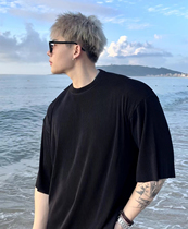 BEESTRONG thin stripes short sleeve mens pleaty ice fuse oversize elastic fitness sports T-shirt