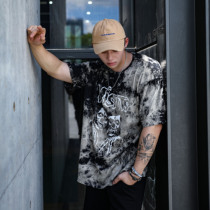 Leisure sports T-shirt mens breathable loose printing leisure training short sleeves sweat absorption big basketball muscle fitness clothes