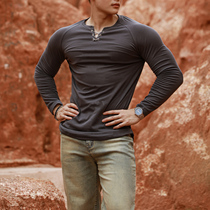 BEESTRONG Original V-collar chain Strip to bother long sleeve men sports leisure fitness with pure color training suit in autumn and winter