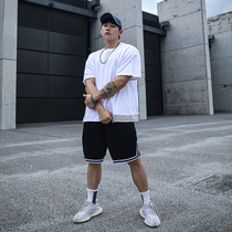 Loose sweat-absorbing sports T-shirt summer couple shirt shirt shirt pure size cotton breathable fitness basketball training suit