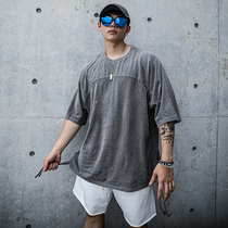 Summer loose short sleeve mens new casual large size round neck top fitness basketball muscle training body T-shirt