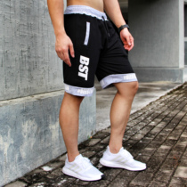 BEESTRONG Loose Training Shorts Letter Color Cotton Casual Breathable Fitness Pants Mens Sports Shorts