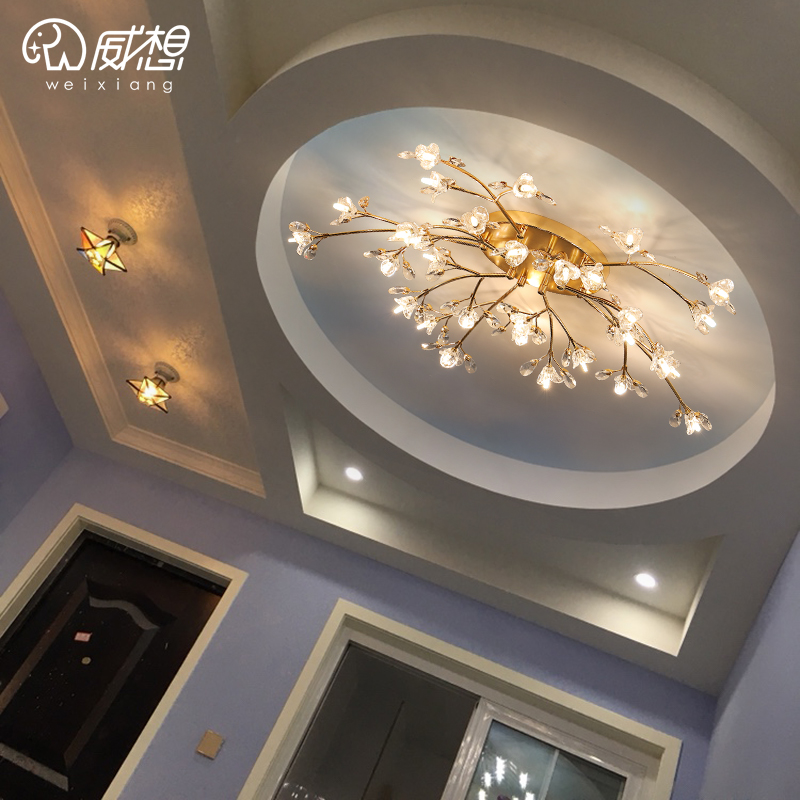 Nordic lamps modern light luxury living room LightsFrench romantic bedroom lamp crystal ceiling lamp