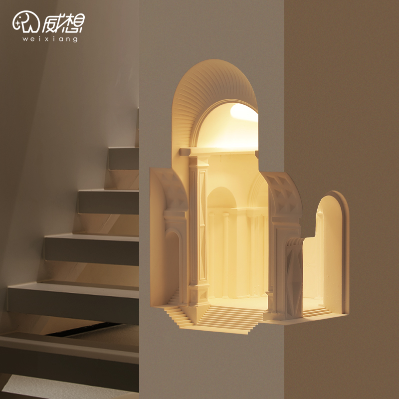 Florence Plaster Light Wall Corner Wall Lamp Stairs Inner Embedded Corner Induction Lamp Incense Palace Wall Niches-Taobao