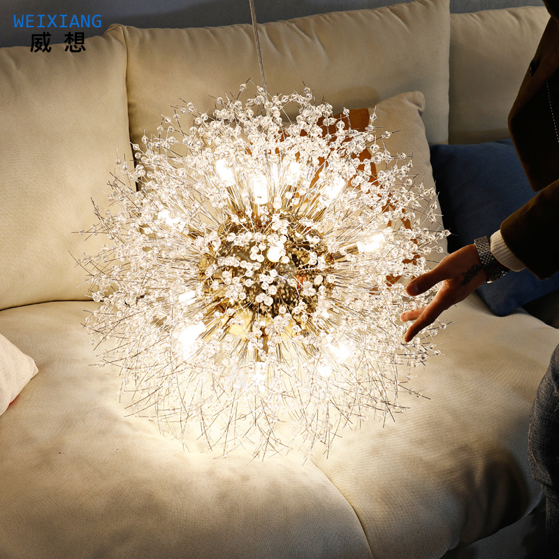 Nordic Tennis Red Ins girls cloakroom Water crystal lamp Creative personality Dandelion Dining Room Bedroom Clothing Shop Chandeliers