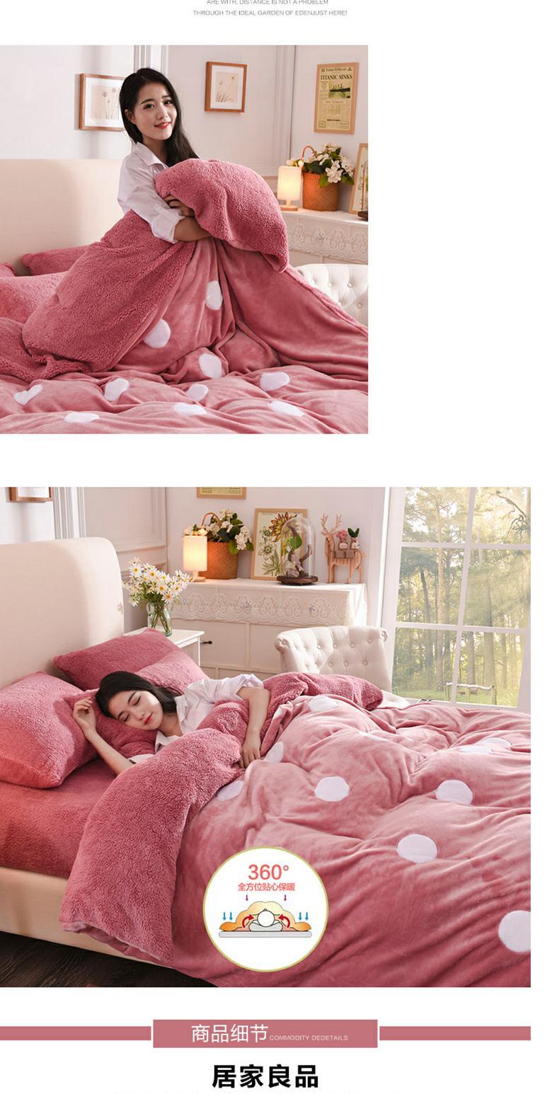 Rắn màu gia đình nhung san hô bốn pháp luật Hàn Quốc Levin cashmere flannel 1.8m dày mùa đông chăn giường khăn trải giường gói - Bộ đồ giường bốn mảnh chăn ra gối