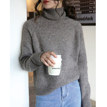 High collar thickened goat sweater women 100% pure wool 2021 Winter new cashmere sweater Lazy Knit Sweater