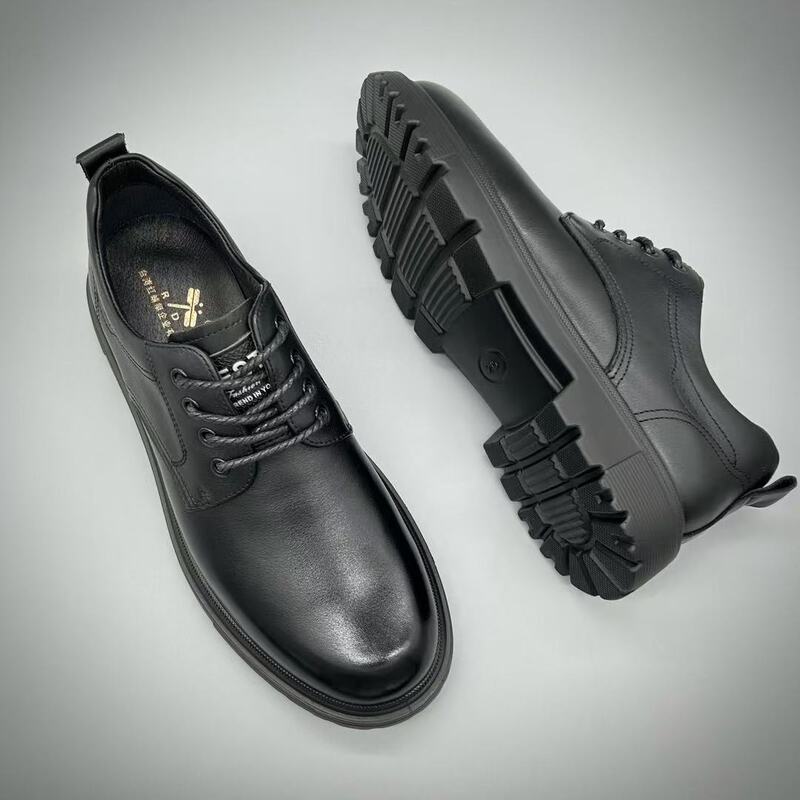 New Style Chef Shoes for Men, Non-Slip, Waterproof, Oil-Proof, Genuine Leather, First-Layer Cowhide, Large-Toe Workwear, Kitchen-Specific Kitchen Leather Shoes