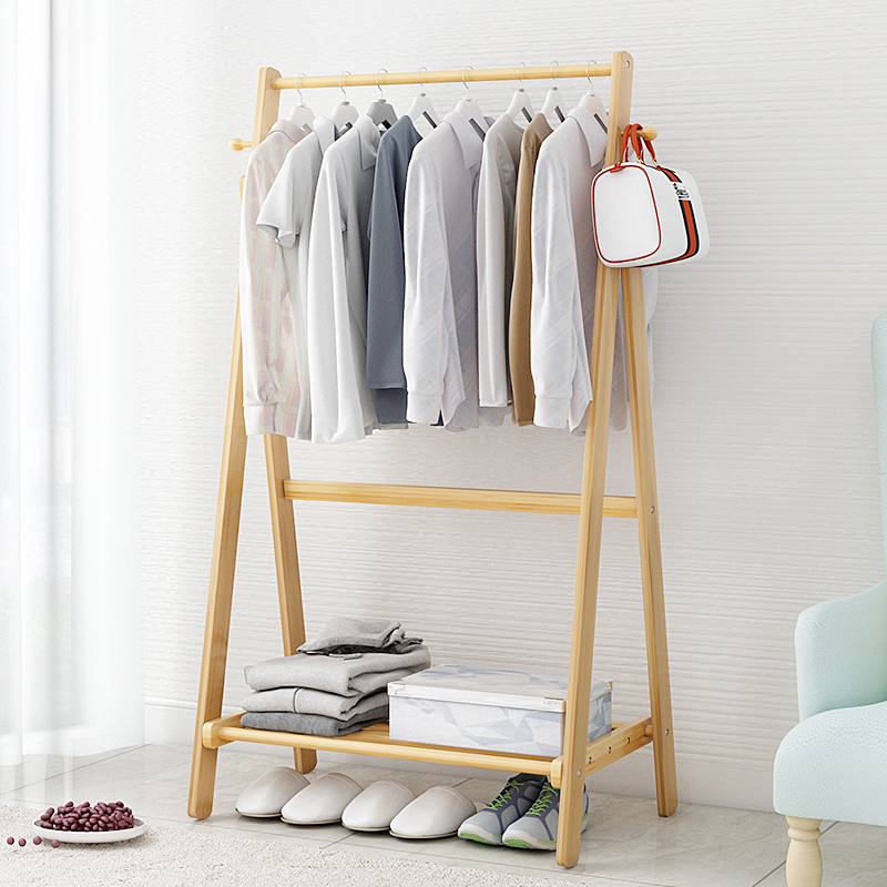 Hallway Jia He Coat Rack Floor Coat Rack Solid Wood Creative