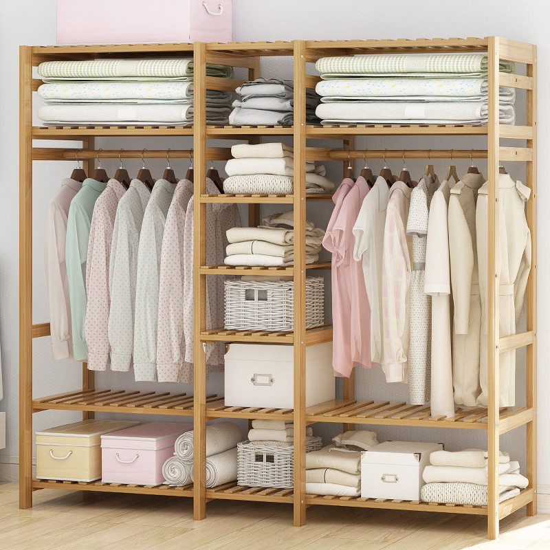 Simple Hanger Floor Coat Rack Bedroom Hangers Household Solid Wood Floor Modern Minimalist Clothes Rack