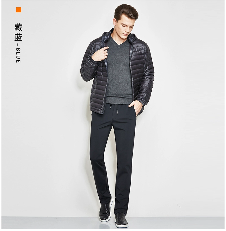 Quần thun nam co giãn cộng với nhung cộng với quần cotton nam mùa đông với quần nhung thể thao giản dị mùa thu và mùa đông thời trang nam