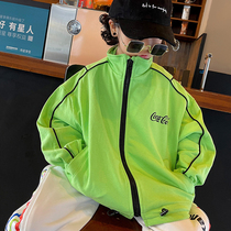 Tide boy spring clothing 2022 spring and autumn new childrens jacket boy cardigan kindergarten sportswear sweater style top cotton