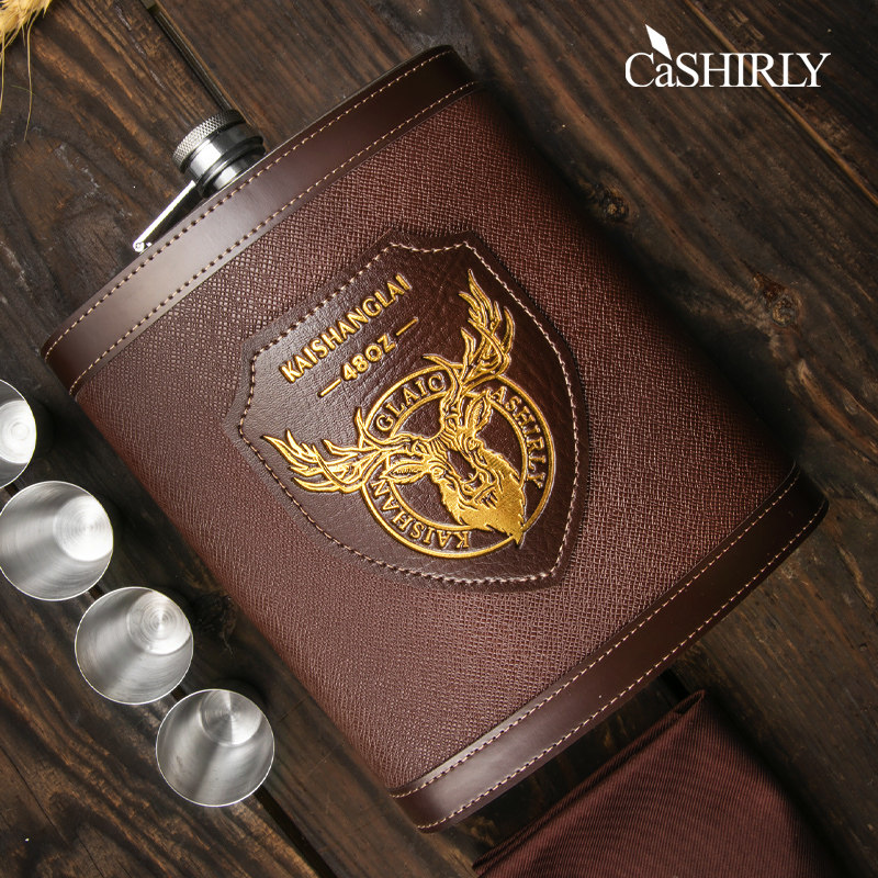 Russian Small Wine Jug Upmarket 5 Catty 304 Stainless Steel Carry-on Liquor Thickened Outdoor Portable Flat Wine Bottle-Taobao