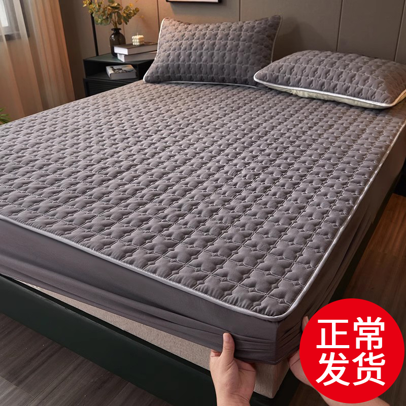 Fitted Sheet Single Piece Quilted Bed Cover Simmons Mattress Protector Three-Piece Set Thickened Non-Slip Bed Sheet Autumn and Winter New Model