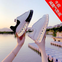 Thick-soled leather white shoes womens 2020 trendy shoes autumn board shoes ulzzang Korean version of all-match couple casual shoes