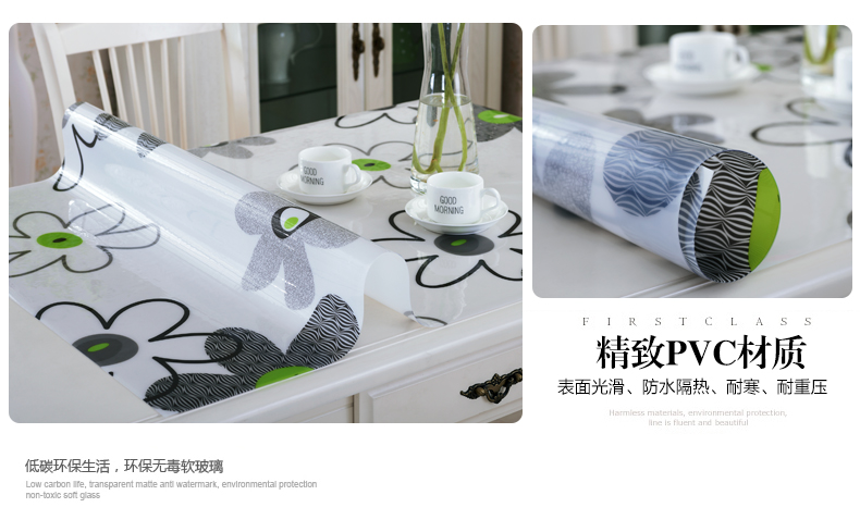 Domodedovo màu tùy chỉnh pvc nước kính mềm và không thấm dầu bảng dùng một lần vải mờ pha lê tấm bảng vải trải bàn pad - Khăn trải bàn khăn bàn tròn