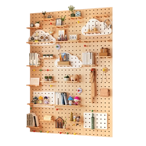 Solid wood hole board custom entry entrance wall storage rack partition hanging board storage rack wall wall display rack