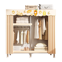 Wardrobe Home Bedroom Simple Wardrobe Assembly Rental House Durable Cloth Wardrobe Thickened Full Steel Frame