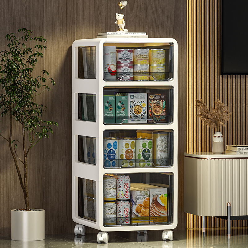 Snack-containing cabinet drawer-type toy plastic storage compartment exempt from mounting mobile multilayer placing cabinet Home-Taobao