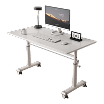 Hand-operated liftable computer table mobile pulley desk student home study table bedroom desk writing table