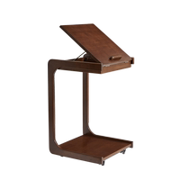 Solid wood computer table C-shaped sofa side table movable bedside table household simple desk writing table flip table