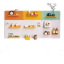 Wall hole board storage rack without punching metal childrens desk entrance door study table wall magnetic absorption storage