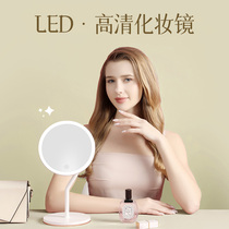 Master Sleeper Cosmetic Mirror Mini Desktop Mirror Led with lamp comb Makeup Mirror Portable Desktop Mirror Girls Home Swivel Mirror