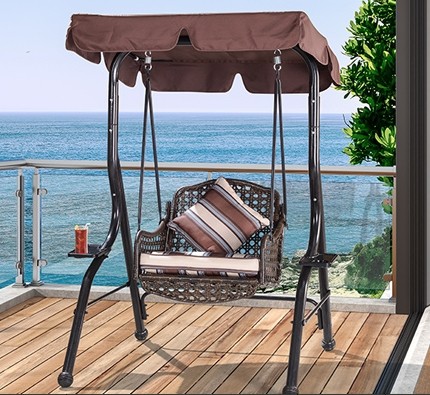 Rattan Swing Autumn Thousands Outdoor Villa Courtyard Hanging Chair Outdoor Garden Solar Lying Bed Home Multi-Person Autumn Karmchair-Taobao