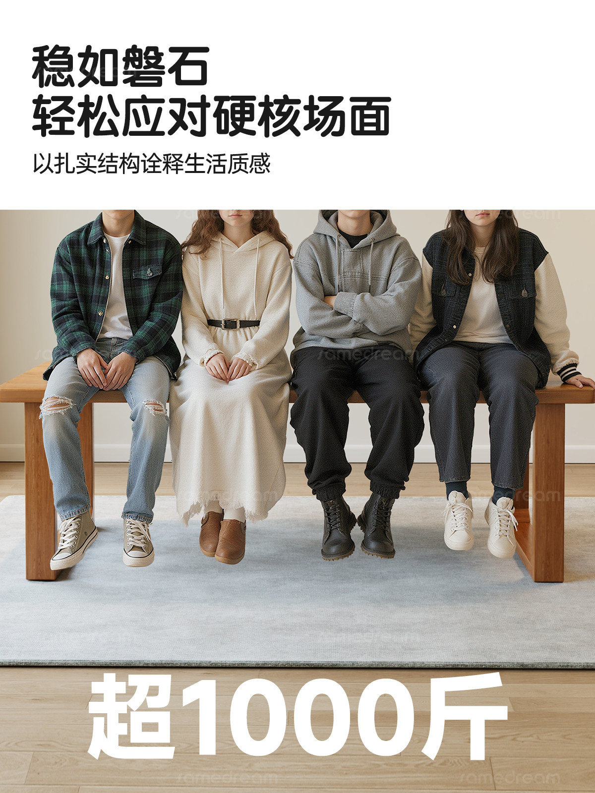 Sanmeng Solid Wood Convertible Living Room Desk, Computer Desk, Home Office Desk, Dining Table, Double Study Desk, Workbench