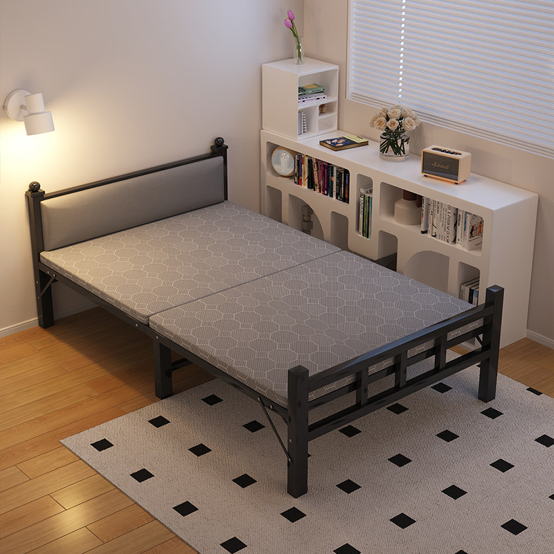 Folding Bed Single Home Simple Bed Plus Bed 1 2 m Reinforced Lunch Break Small Bed Adult Office Hard Plate Iron Bed-Taobao
