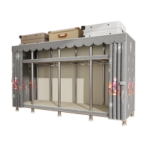 Wardrobe Home Bedroom Simple Cloth Wardrobe Sturdy And Durable Rental Room With Hanging Closet Economical Type Assembly Containing Cabinet
