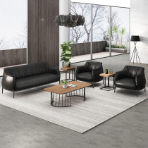 Small Han Carpenter business sofa combination set Simple modern presidents guest three-piece sofa Office sofa