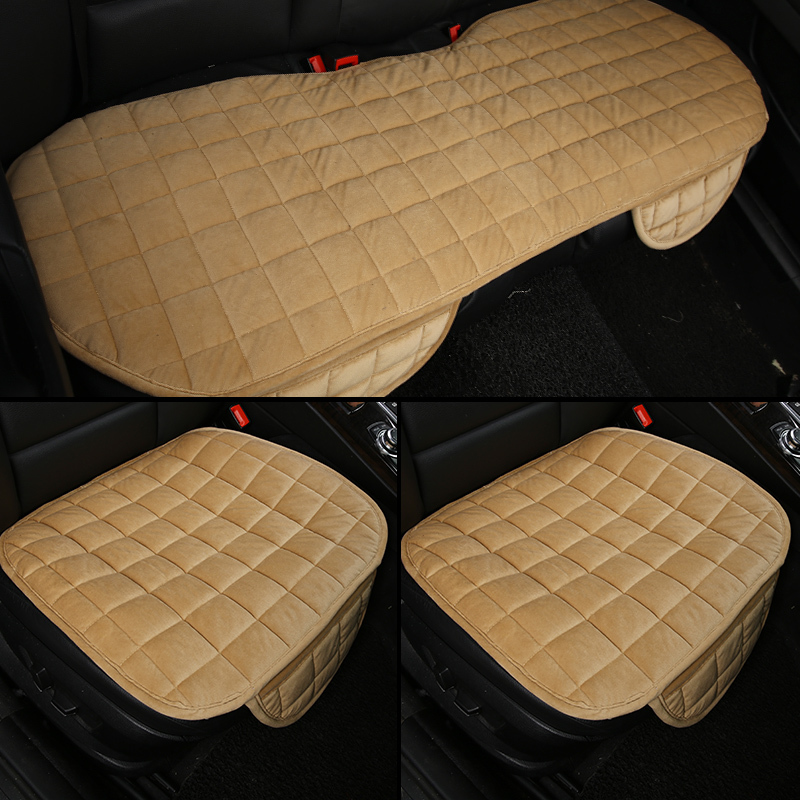 Car Cushions Winter Three Sets New Bundle No Backrest Short Plush Warm Season Universal Car Cushion Seat Cushion