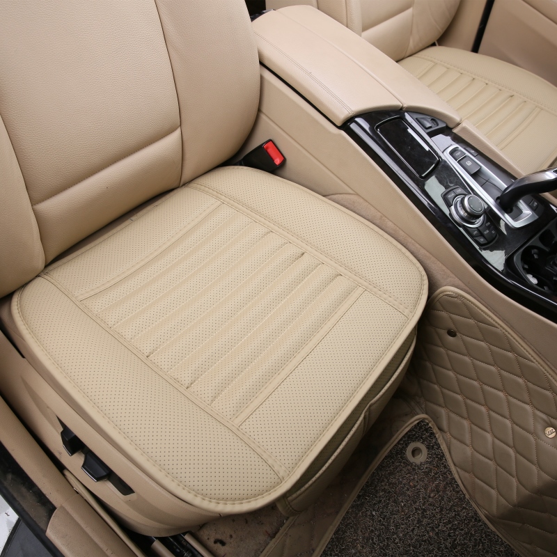 Bamboo charcoal breathable car seat cushion single summer leather without backrest Four Seasons universal car cushion rear car seat cushion? The seat cushion