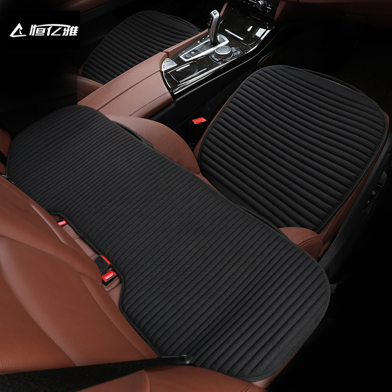 Winter cotton linen car cushion single sheet No backrest small three sets Buckwheat Hull All Season Universal Seat Cushion Fabric Anti Slip