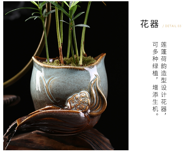 Creative fountain water machine ceramic furnishing articles feng shui plutus office desktop home sitting room porch opening gifts