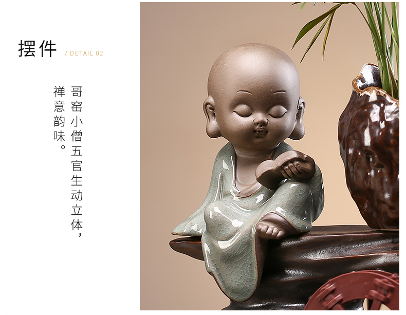 Creative ceramic Chinese zen sitting room desktop automatic flow humidifying furnishing articles store opening housewarming gift