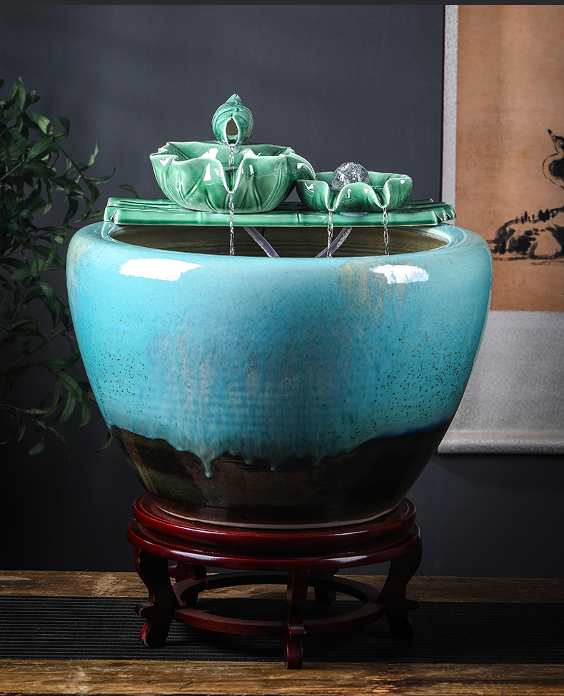 Jingdezhen ceramic fish tank is big sitting room be born king hotel courtyard brocade carp fish tank water aquarium