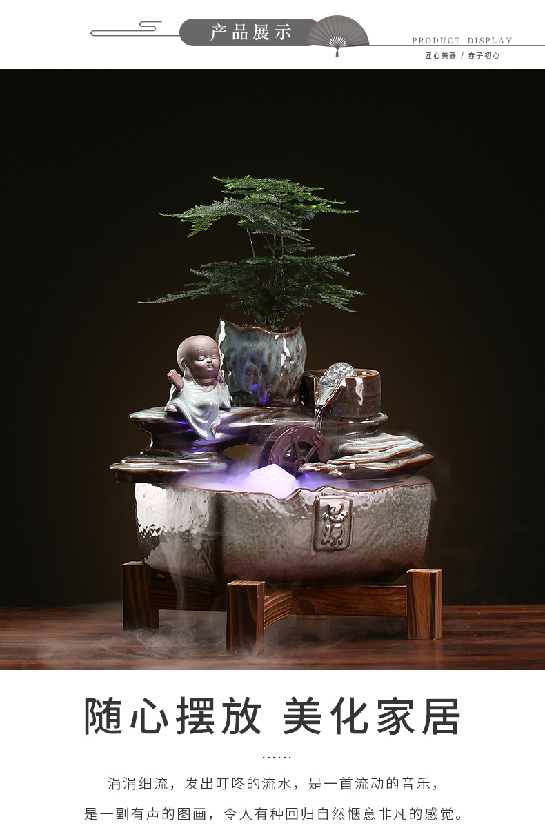 Chinese zen humidifying furnishing articles ceramic aquarium water sitting room open desktop decoration housewarming gift shop