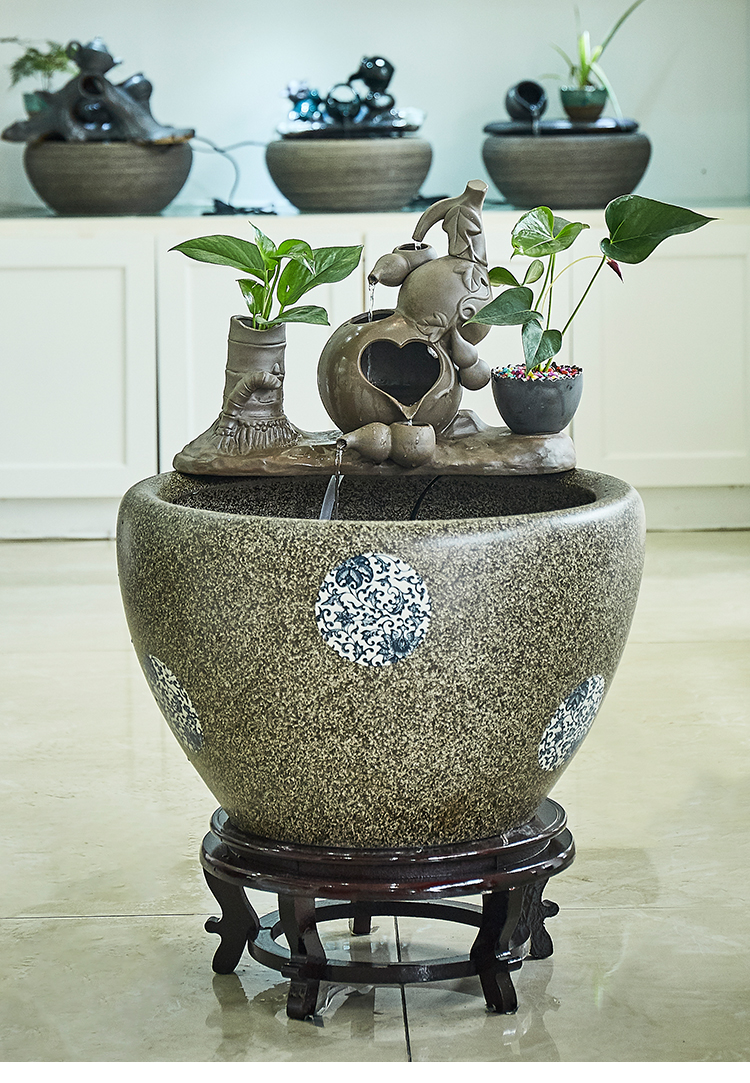 Jingdezhen ceramic goldfish bowl zen cornucopia restoring ancient ways furnishing articles tank filter water courtyard aquarium