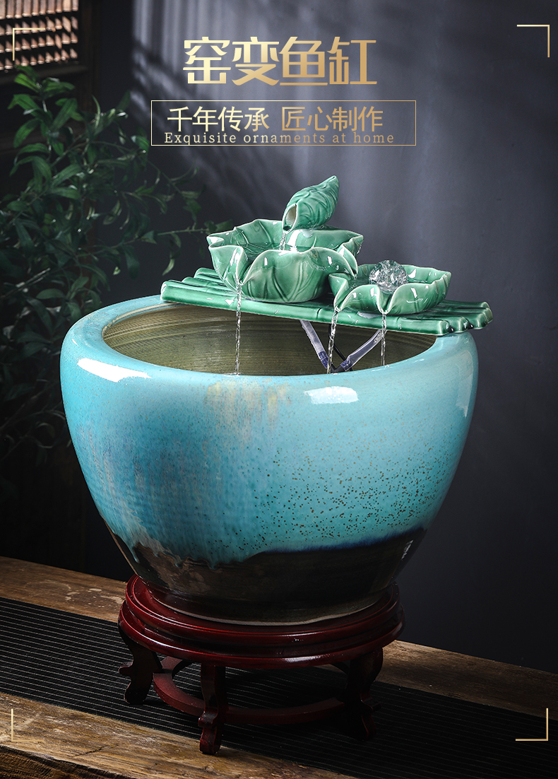 Jingdezhen ceramic fish tank is big sitting room be born king hotel courtyard brocade carp fish tank water aquarium