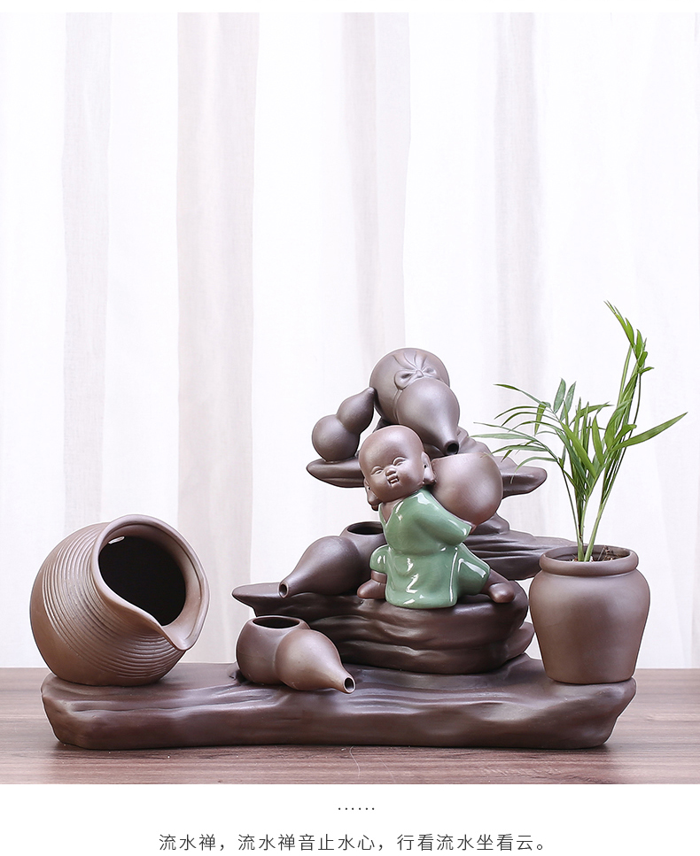 Ceramic furnishing articles - oxygen tank water filter waterfall collocation of household decoration from the loop filter landscape