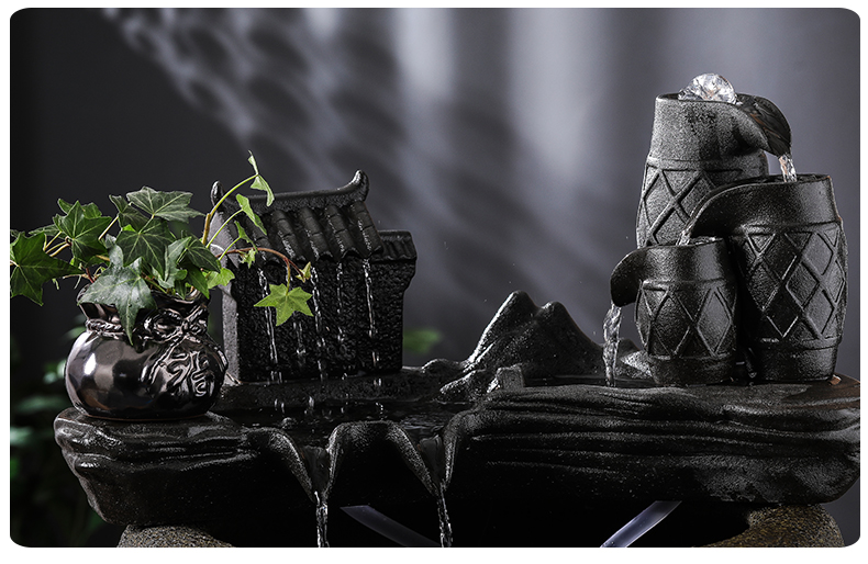 Ceramic aquarium large circulating water filter sitting room balcony ground residential landscape lotus goldfish bowl