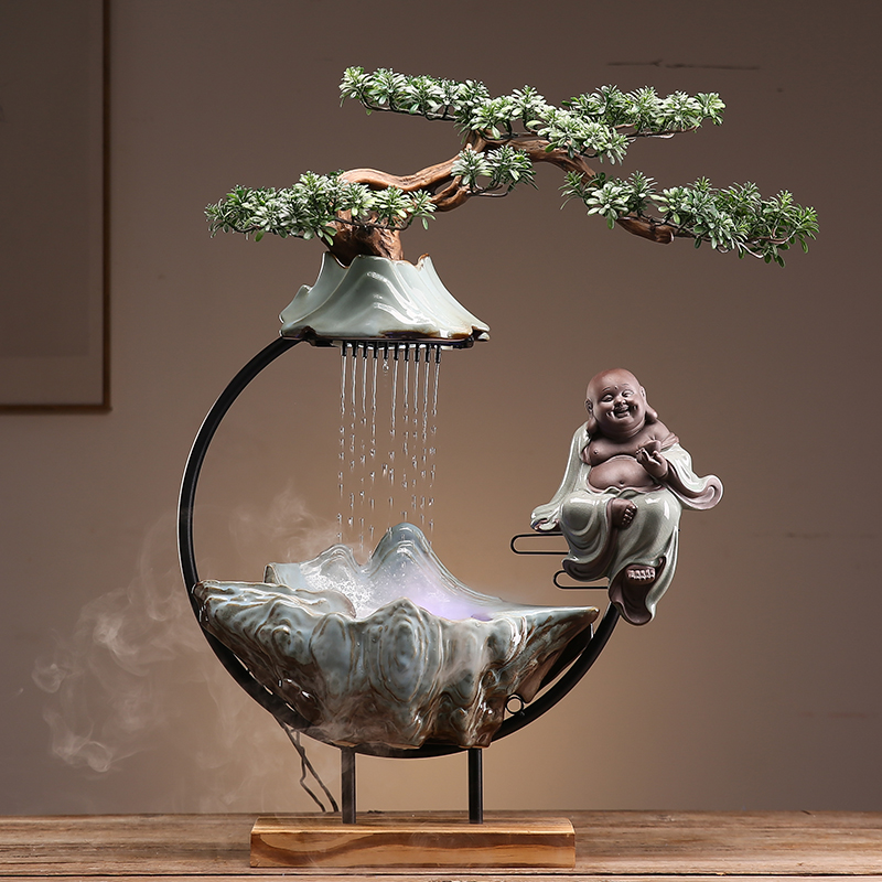 Ceramic creative living room desktop zen humidifying lucky shops and office furnishing articles water the opened a housewarming gift