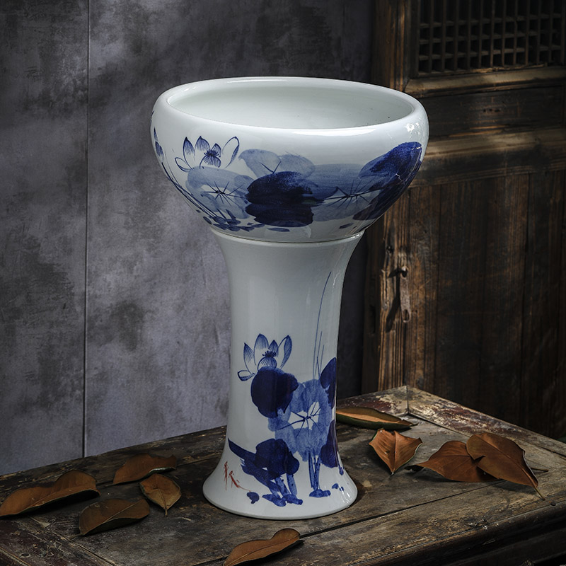 Jingdezhen ceramic fish bowl pillar aquariums sitting room informs the large gold is suing circular cylinder tortoise