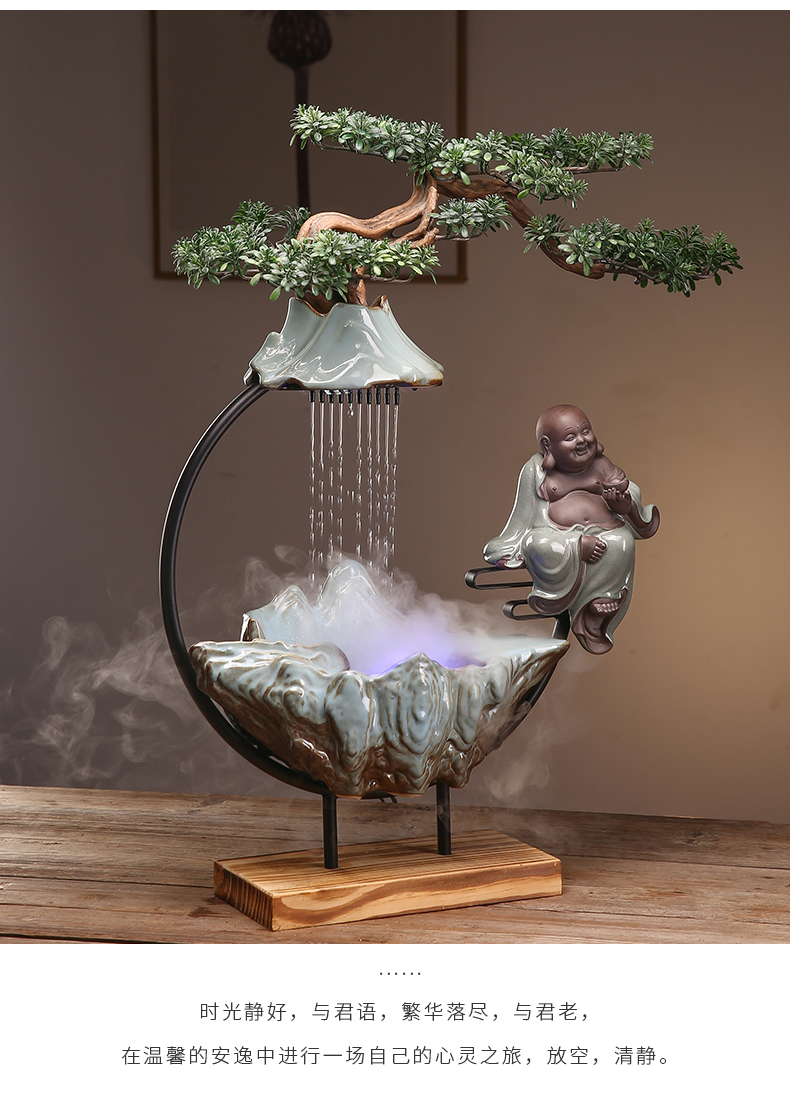 Ceramic creative living room desktop zen humidifying lucky shops and office furnishing articles water the opened a housewarming gift