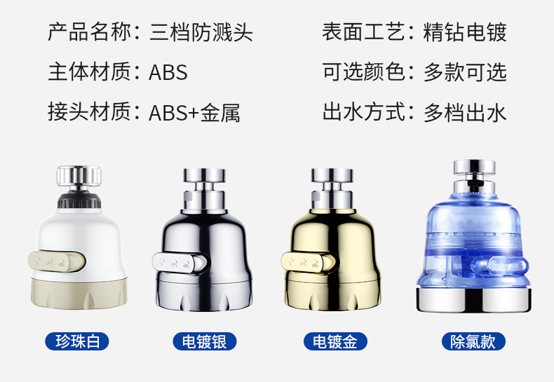 壹品印象 防溅水龙头花洒  可360度旋转 图2