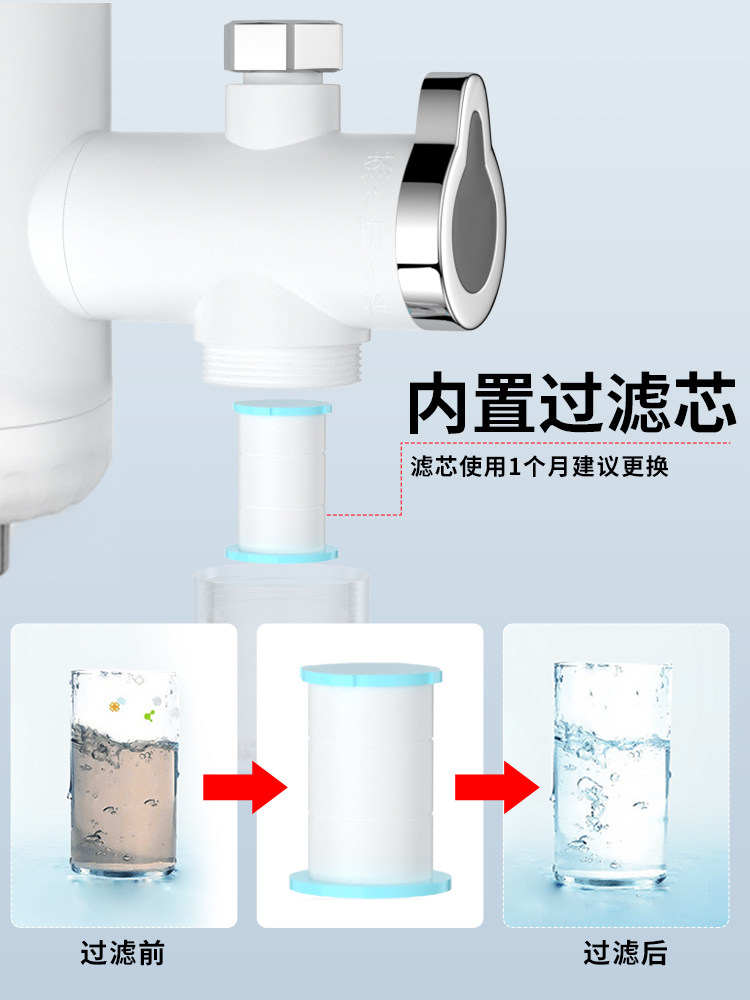 Instant Hot Water Faucet for Kitchen Sink, No Installation Required, Basin with Water Heater, Fast Heating Magic Device